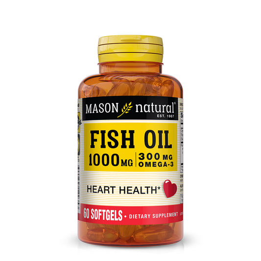 Mason Natural Huile de poisson 1000mg Omega 3 300mg 60 Softgels (60 Servings)