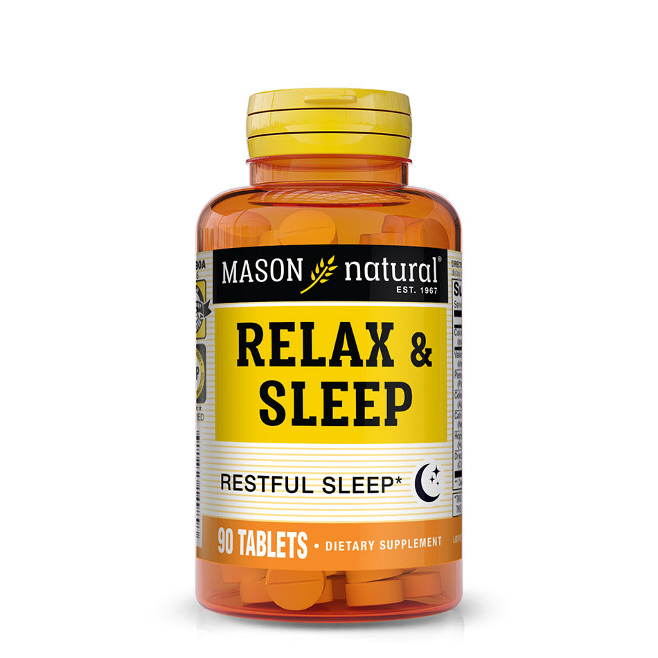 Mason Natural Relax & Sleep 90 Comprimés - Valériane, Passiflore et Magnesium