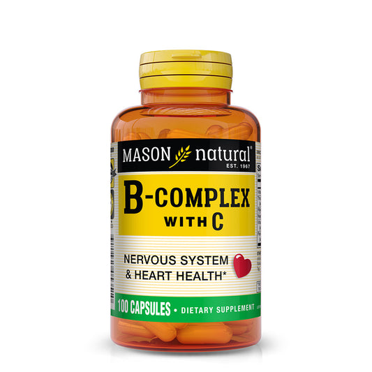 Mason Natural Vitamine B Complexe B-Complex avec Vitamine C 100 Capsules (100 Servings)