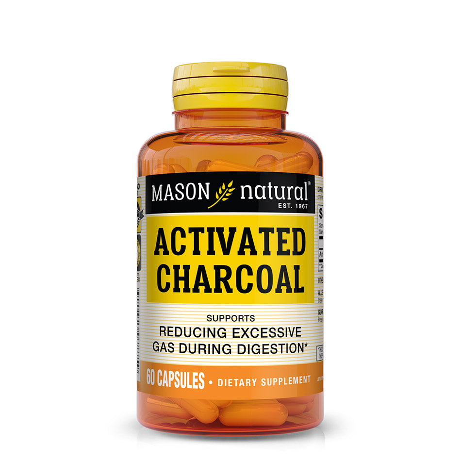 Mason Natural Charbon Actif 520mg 60 Capsules (30 Servings)