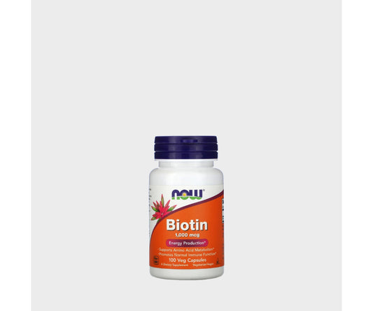 NOW Biotine 1000mcg Vitamine B8 100 Veg Capsules (100 Servings)