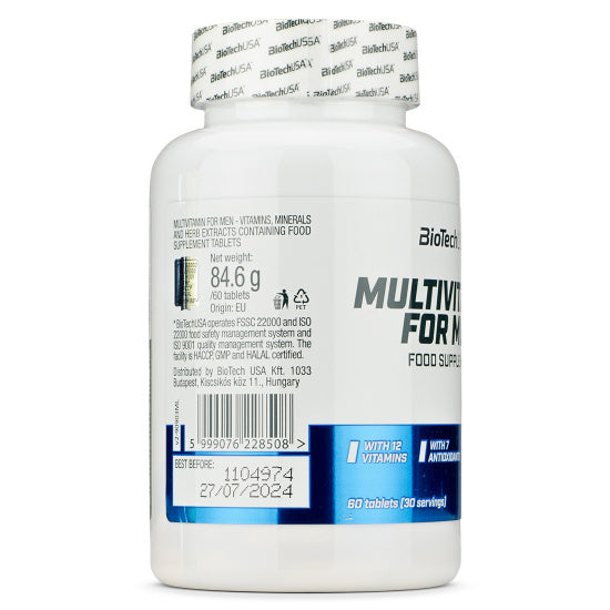 Biotech USA Multivitamin For Men 60 Comprimés (30 Servings)