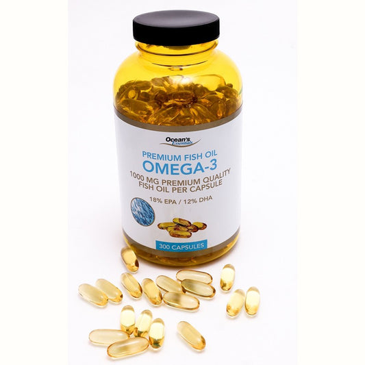 Ocean's Essentials Omega 3 Premium Fish Oil 1000mg 18% EPA / 12% DHA 300 Capsules